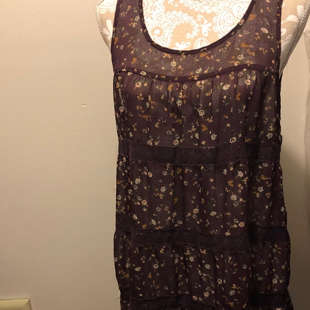 EUC Floral Sheer Tunic